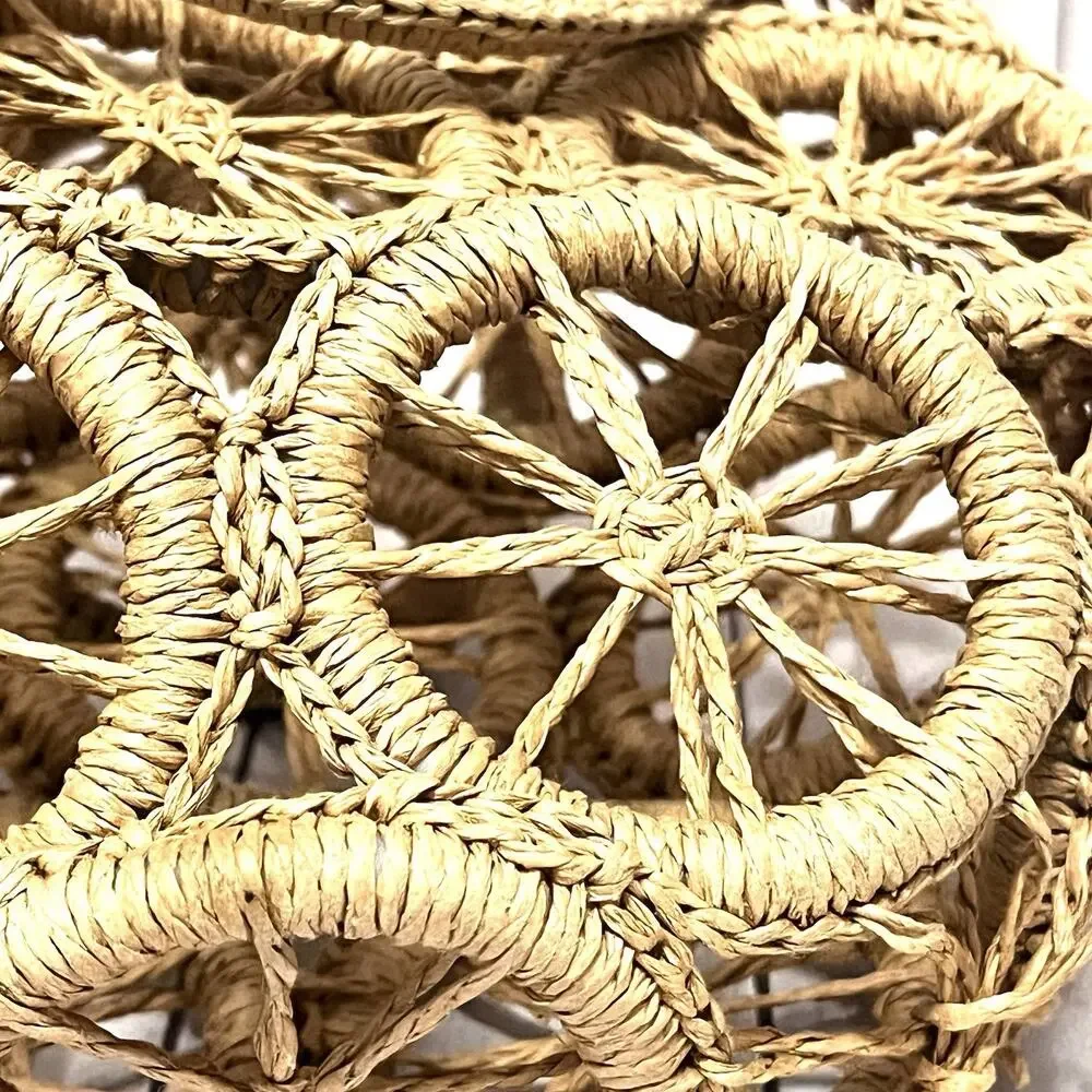Rattan Hollow Round Wicker Woven Handbags Beach Festival Boho Grandmacore